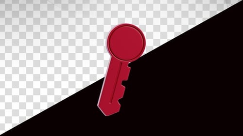 3D Animation of key security symbol