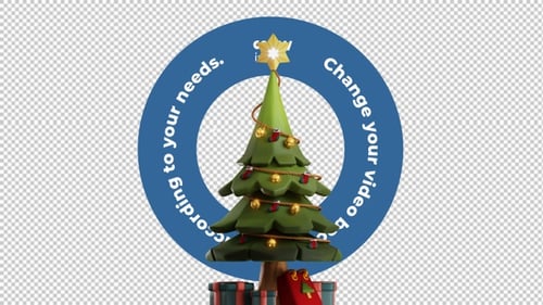 Weihnachtsbaum mit 3D-Animation, 4 K Loop, festlich, mit transparentem Hintergrund