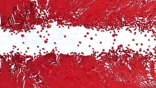 Abstract Cubes Red Explosion With Alpha Channel