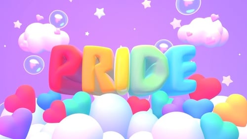 Rainbow Pride And Hearts On The Clouds