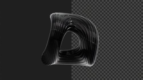 Glossy Black Fluid Abstract 3D Morphing Loop