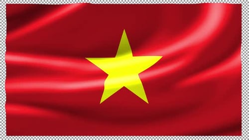 Realistic Waving Flag of Vietnam Loop