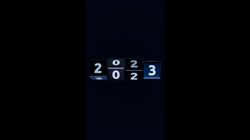 New Year 2024 Countdown Reveal with Digital Blocks