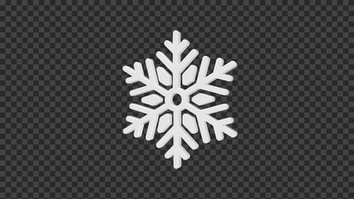3D Rendered Geometric Snowflake Rotation Loop