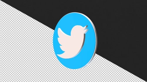 3D Rotating Twitter Social Media Logo Animation