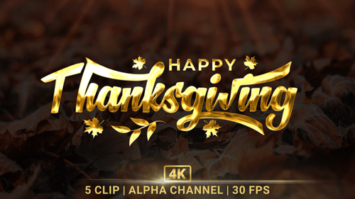Happy Thanksgiving Animated Text