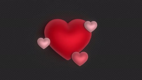 Pulsating 3D Hearts Animation for Romantic Videos
