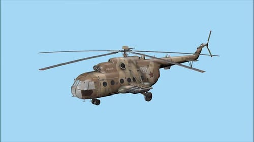 Rotating 3D Military Helicopter with Alpha Channel