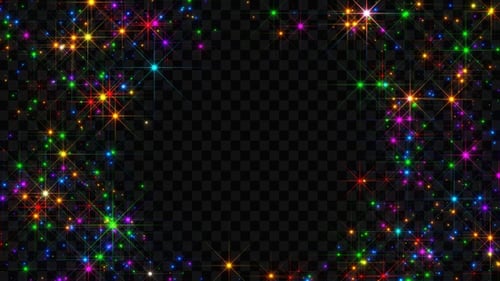 Colorful Twinkling Star Lights Overlay Background