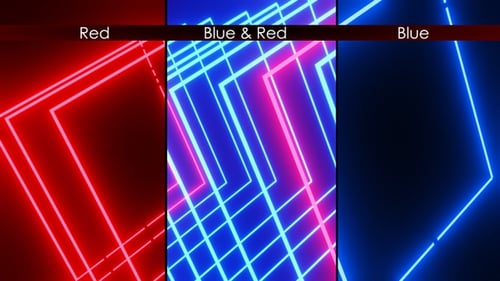 Looping Neon Geometric Square Lines Animation