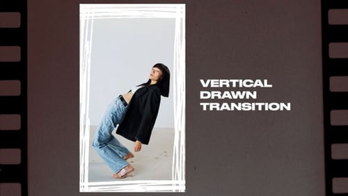 Vertical Hand-Drawn Brush Stroke Transitions for Social Media