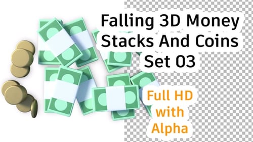 Modern 3D Animated Falling Money and Coins