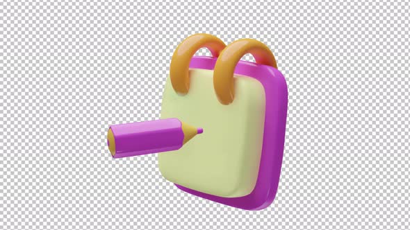 3d Blank Notepad With Pencil Animation 4K, Backgrounds Motion Graphics ...