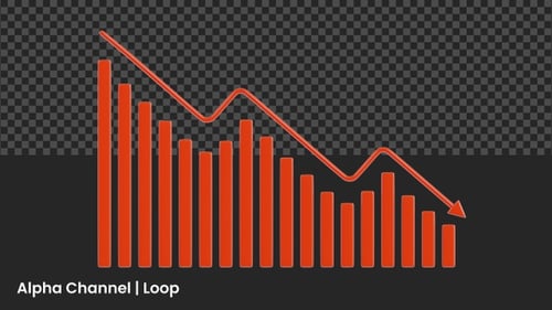 Animación de gráfico de barras descendente en 3D | Alpha Loop