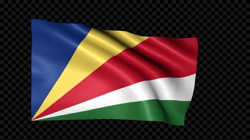 Seychelles National Flag Realistic Waving Loop Animation