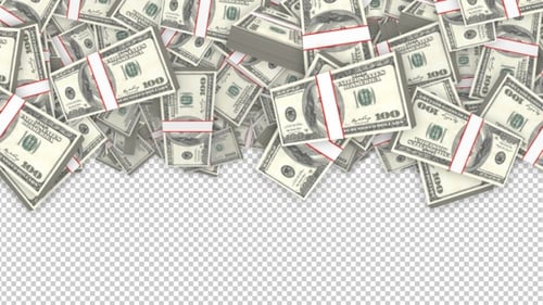 Dollar Banknotes Transition Package on Alpha Channel