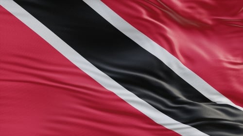Realistic Trinidad and Tobago Flag Waving Loop
