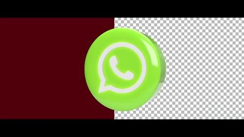 Glossy 3D WhatsApp Logo Animation