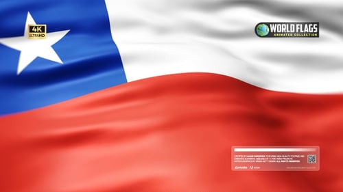 Realistic Waving Flag of Chile Background Loop