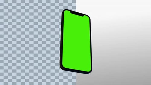 Realistic 3D Smartphone Mockup green screen animation with Alpha