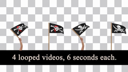 Waving Animated Pirate Flags Collection