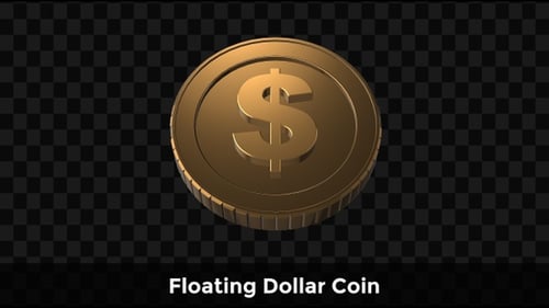 3D Golden Dollar Coin Spinning Animation