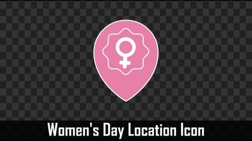 Animated Female Gender Symbol Location Pin Icon