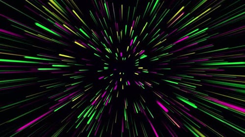 Futuristic Neon Light Speed Warp Tunnel Background
