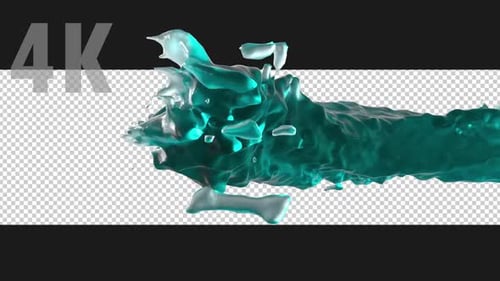 Teal Fluid Splash Transition Overlay
