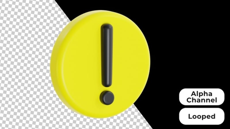 3D Animated Shield Warning | Alpha Channel, Elements Motion Graphics ft ...