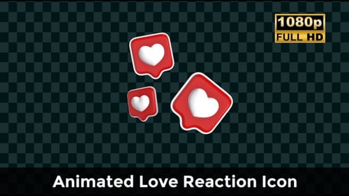 3D Bouncing Social Media Heart Like Icons