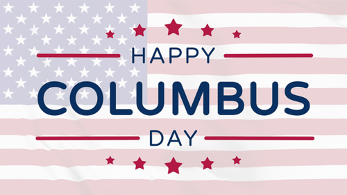 Happy Columbus Day Kinetic Typography Title Animation with American Flag
