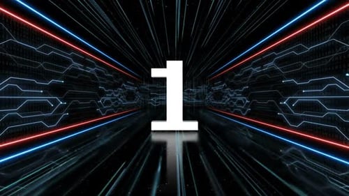 Glitch Number 1 in Tech Room on Alpha Channel, Loop - Package