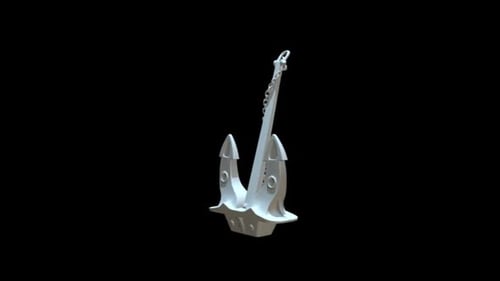 3D Rotating White Anchor Animation