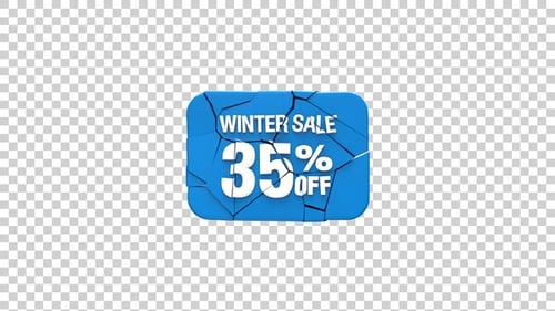 Winter Sale 35% Off Shattering Price Tag Animation
