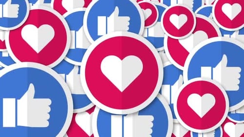 thumbs up and heart like emoji transition with alpha channel