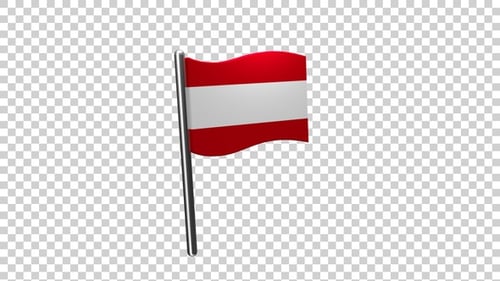 3D Animated Waving Flag of Austria
