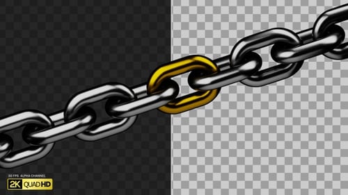 3D Chrome Chain | Alpha Channel