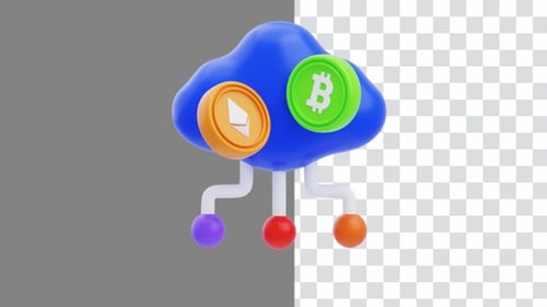 Die 3D-Animation von Crypto Cloud verbessert die Bitcoin- und Ethereum-Netzwerke | Alpha Channel
