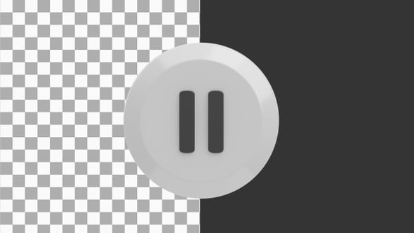 3D Animation of Pause Button | Alpha Channel, Elements Motion Graphics ...