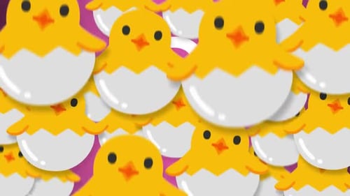 Vertikal bewegender Emoji-Übergang zum schraffierten Küken | UHD | 60 Bilder pro Sekunde