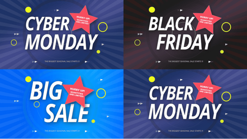 Animated Sales Event Title Pack with Geometric Shapes