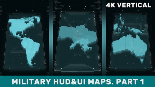 Mapas verticales de la interfaz de usuario HUD militar. Parte 1
