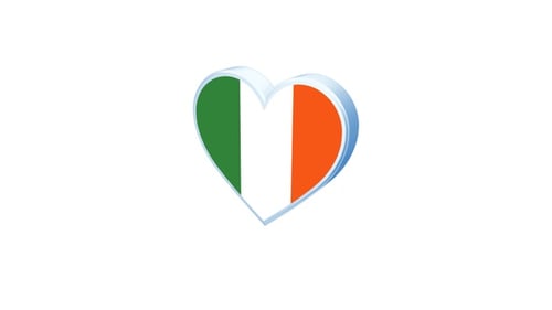 Pulsing Irish Flag Heart Shape Loop Animation