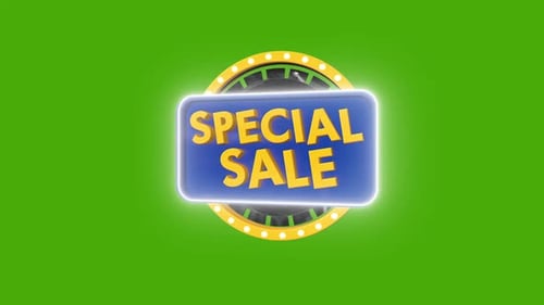 Special Sale Sign with Glowing Marquee Lights Animation