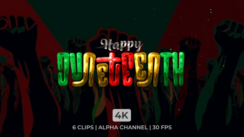 Happy Juneteenth Textanimation