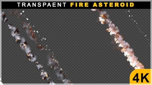One Direction Fire Ball Asteroid Falling Animation On Transparent Background
