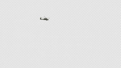 Military Helicopter - Flying Around Screen Loop - I - Alpha Channel