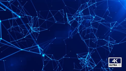 Abstract Digital Network Background Loop with Plexus Connections