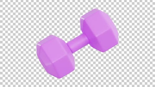 3D Animated Dumbbell | Alpha Channel